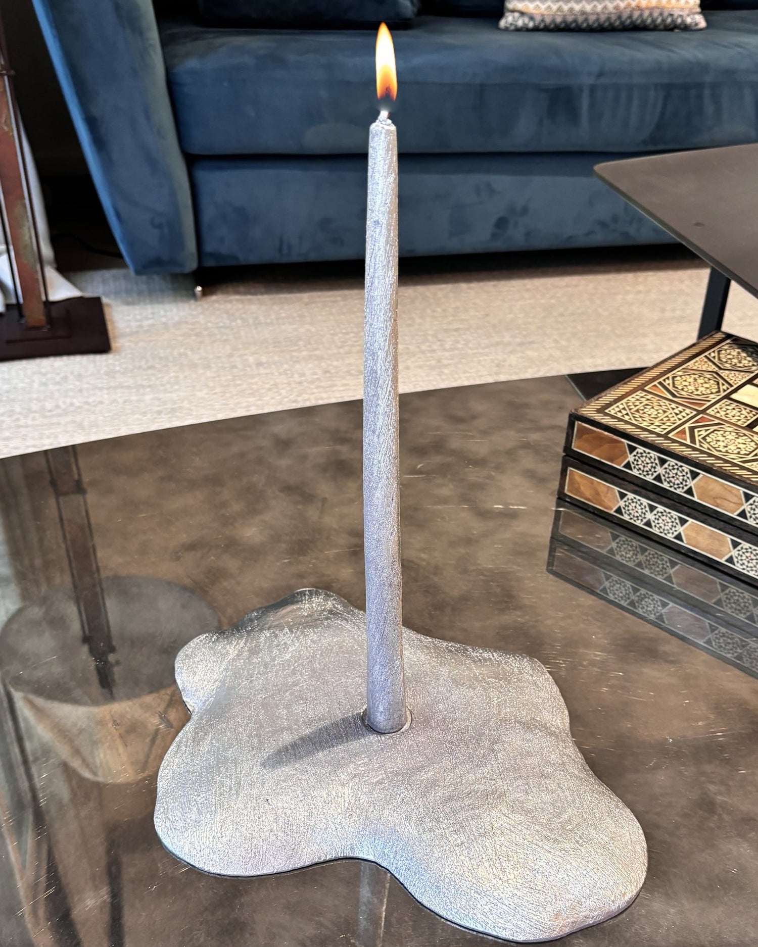 Ceramic candle stand + 3 candles Set