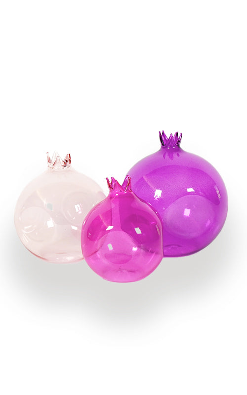 Pomegranate Plain Glass- Set of 3