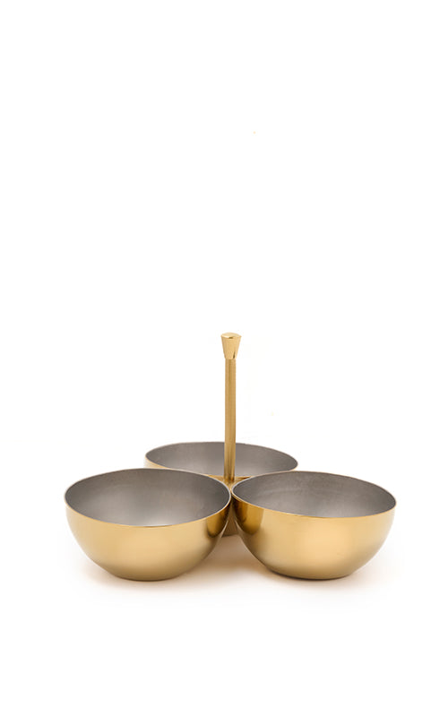 Narin - 3 parts Nut bowl - Gold